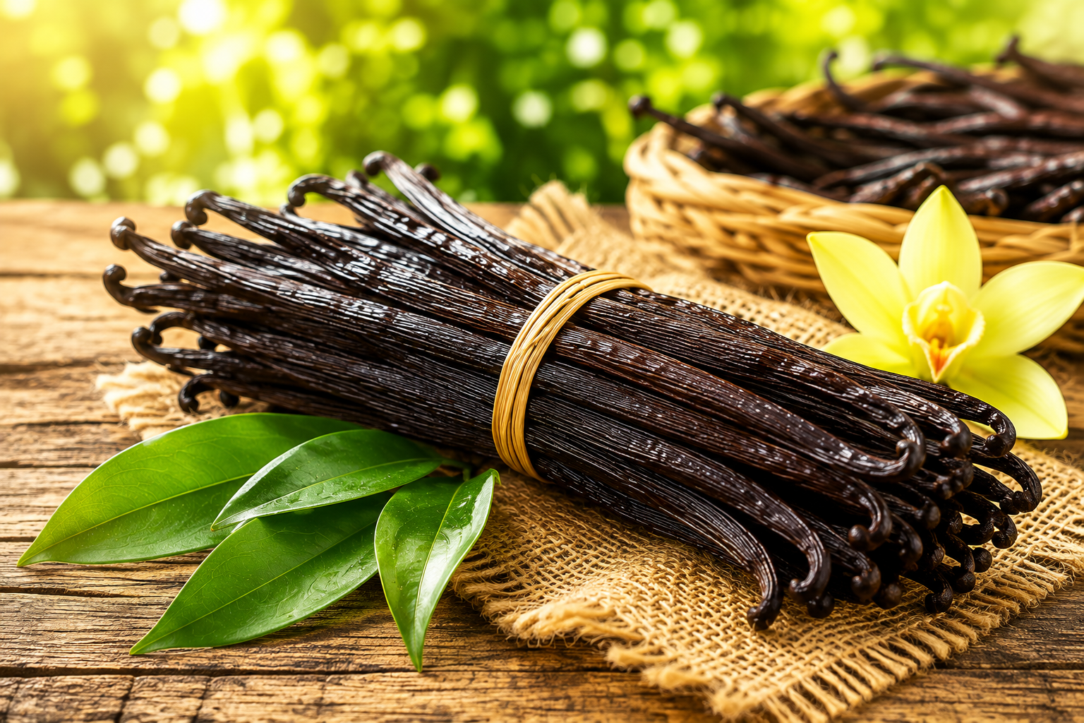 Premium cured vanilla beans